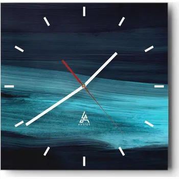 Hodiny Velké nástěnné hodiny na zeď 40x40 Tmavé skleněné hodiny Čtvercové Tiché