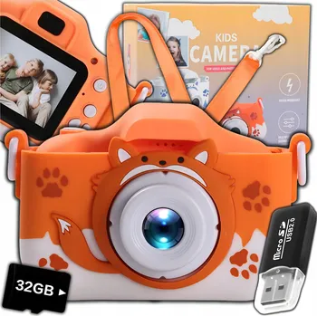 Digitální kompakt Dětský digitální fotoaparát ZeeTech oranžový 40 Mpx se zesílením