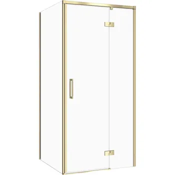 CERSANIT Hranatý sprchový kout LARGA zlatý, pravý 80x90 čiré sklo S601-464