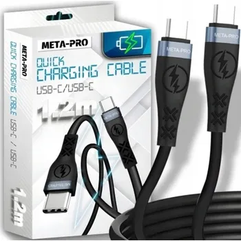 Datový kabel Kabel META-PRO USB-C - USB-C 1,8 m černý