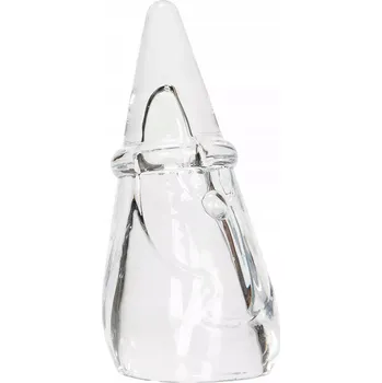 Vánoční dekorace VÁNOČNÍ FIGURKA VE TVARU MIKULÁŠE skleněná průhledná výška 13 cm