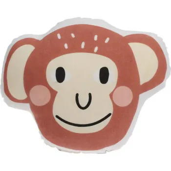 Polštář Home Styling Collection Dětský polštář ve tvaru zvířátka, bavlna, 35 x 40 cm, opice