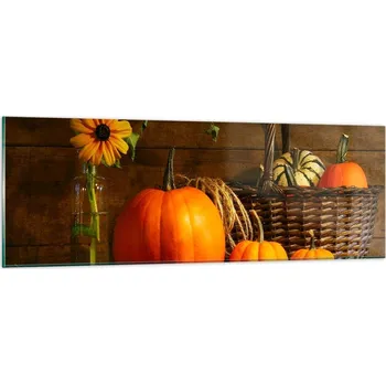 Obraz Obraz na skle do obýváku ložnice 90x30 dýně foto obrazy na zeď sklo