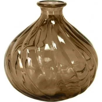 Váza CHAKS Váza kulatá skleněná hnědá 17x17 cm