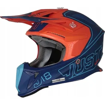 Helma na motorku Přilba JUST1 J18 vertigo modro-bílo-fluo oranžová XXL
