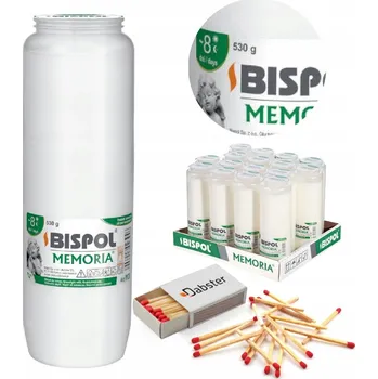 Svíčka Náplně do hřbitovních svíček Bispol 8 dní, výška 21,5 cm, svařák 16 kusů