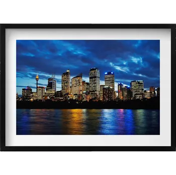 Obraz Dekorativní nástěnný obraz v rámu do obýváku Večerní procházka v Sydney 70x50 cm