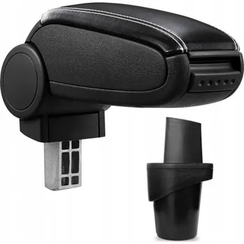 Loketní opěrka PROTEC Loketní opěrka VW Touran černá syntetická kůže, bílé prošívání 2003-20