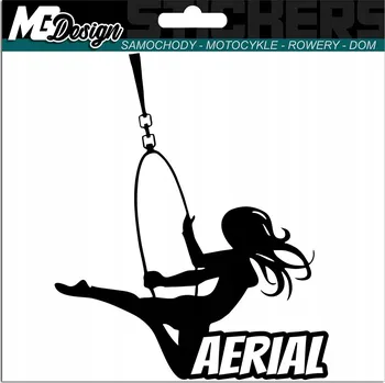 Samolepicí dekorace na vozidlo NÁLEPKA na auto ŽENA KOLO AERIAL 13x15 cm