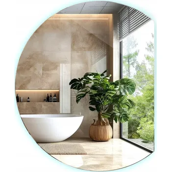 Zrcadlo Velké LED zrcadlo do koupelny s osvětlením nad skříňku, oválné, 84 x 100 cm