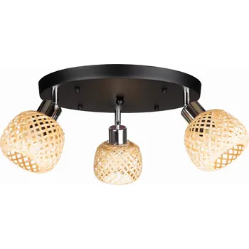 Stropní svítidlo černé stropní svítidlo trojitý bambusový stínidlo