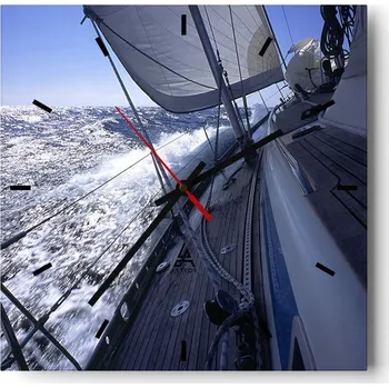 Hodiny Velké nástěnné hodiny 40x40 Moře Voda Skleněné hodiny Tiché