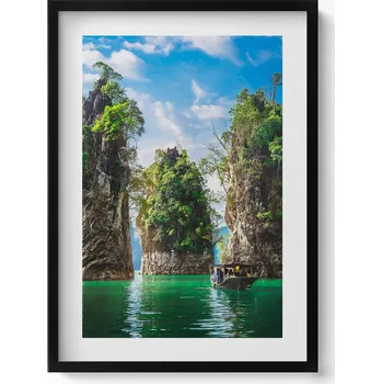 Obraz Dekorativní nástěnný obraz do obýváku kuchyně Jezero stromy příroda 50x70 cm