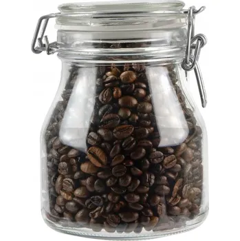 Dóza na potraviny SKLENĚNÁ HERMETICKÁ ZAVAŘOVACÍ SKLENICE S SKLENĚNÝM VÍKEM 790ml - Nádoba na potraviny