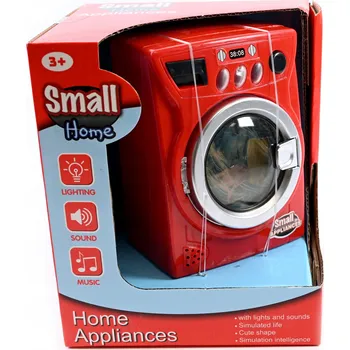 Dětský spotřebič AUTOMATICKÁ PRAČKA PRO DĚTI SE SVĚTLEM A ZVUKEM ČERVENÁ PRAČKA SE SUŠIČKOU