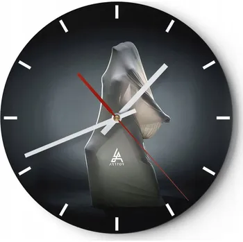 Hodiny Velké nástěnné hodiny na zeď 40x40 Žena Skleněné hodiny Kulatý Tiché