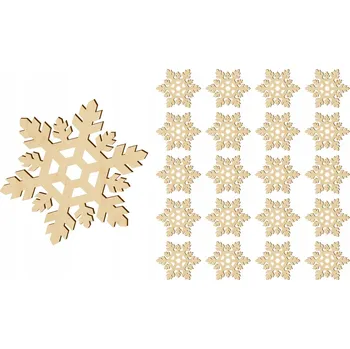 Vánoční dekorace SNĚHOVÉ VLOČKY HVĚZDIČKY DŘEVĚNÉ na vánoční dekorace Scrapbooking 10 cm 20 ks