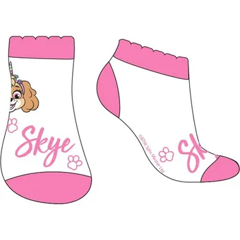 DÍVČÍ KOTNÍČKOVÉ PONOŽKY PAW PATROL SKYE bílorůžové 23/26