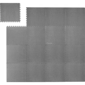 Zátěžová podložka GUMOVÁ PODLAHA PUZZLE do posilovny ochranná podložka pod stroje šedá 2,4x2,4m