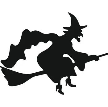 Samolepicí dekorace na vozidlo VAR Samolepka JEŽIBABA 13x10 ČERNÁ nálepka