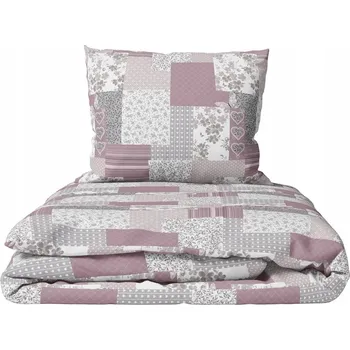 Povlečení Sada Povlečení z Kůry 140x200, 1x70x80, BAVLNA, Paczwork Motýl pudr růžový