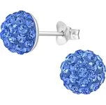 Stříbrné náušnice s krystaly – safír 0027