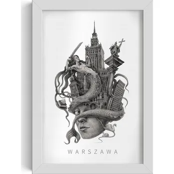 Obraz Dekorativní nástěnný obraz do pokoje Černobílý Město Varšava 20x30 cm