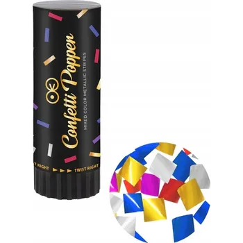 Party dekorace Tuba s konfetami barevné čtverečky 11 cm Narozeniny