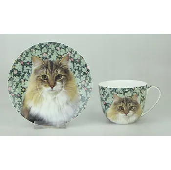 P4Y, šálek 280 ml s podšálkem - WILLIAM MORRIS CAT, kočka