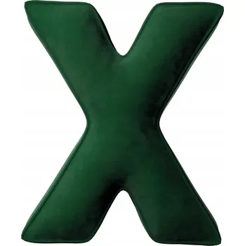 Polštář Polštář velurový písmeno X, 40 cm VELKÝ zeleň