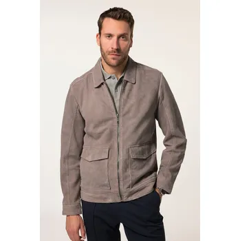 Moto bunda JP1880, Plus size Kožená bunda, jehněčí semišová kůže, nášivka na zádech, do 7XL pro plnoštíhlé nadměrná velikost, 838234194-1456, šedý, 7XL, Plus size oblečení, Oblečení pro vysoké muže, Nadměrné velikosti, Oblečení pro plnoštíhlé.