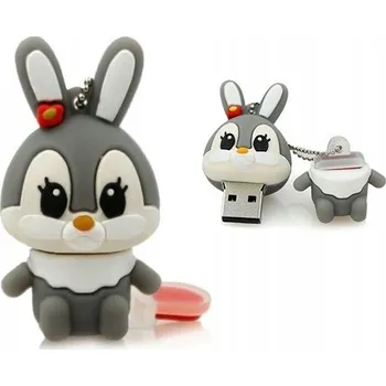 USB flash disk USB flash disk DIAWAY KRÓLIK KRÓLICZEK ZAJĄC LEŚNE ZWIERZĘ 64 GB USB 2.0 šedý