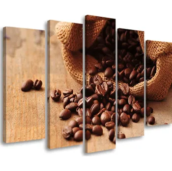 Obraz PĚTIDÍLNÝ OBRAZ DO KUCHYNĚ Káva Zrna 150x100