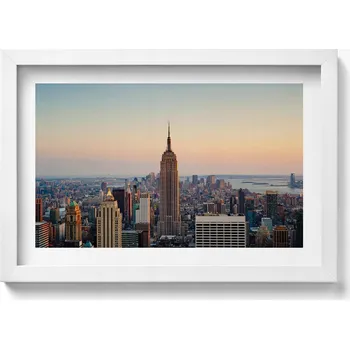 Obraz Ozdobný nástěnný obraz s rámem a grafikou loft Panorama New Yorku 30x20 cm