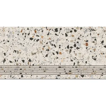 Dlažba DLAŽBA SCHODOVKA TERRAZZO MULTICOLOR LAPPATO 29,8X59,8