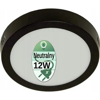 LED panelové svítidlo stropní svítidlo přisazené 12W kulatý černé