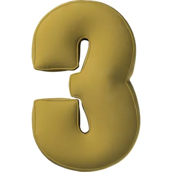 Polštář YellowTipi Polštář Číslice 3 olivově zelená