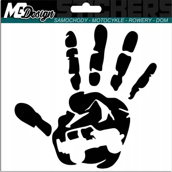 Samolepicí dekorace na vozidlo NÁLEPKA na auto RUKA dlaň JEEP OFFROAD 15x15