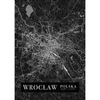 Obraz Plakát Mapa Vratislavi bez rámu 42 x 59,4 cm