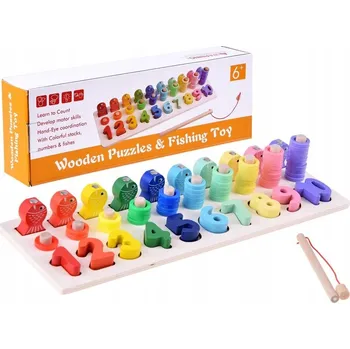 Dřevěná hračka Vzdělávací dřevěné puzzle s čísly Magnetický prut