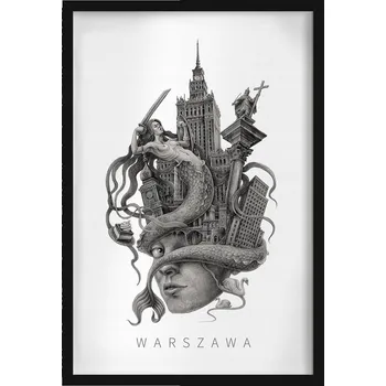 Obraz Dekorativní nástěnný obraz do pokoje Černobílý Město Varšava 40x60 cm