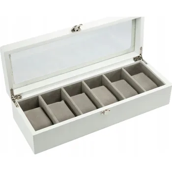 Úložný box Dřevěná krabička se 6 přihrádkami, úložný box na drobnosti