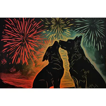 Obraz Plakát Psí Objetí bez rámu 60 x 40 cm