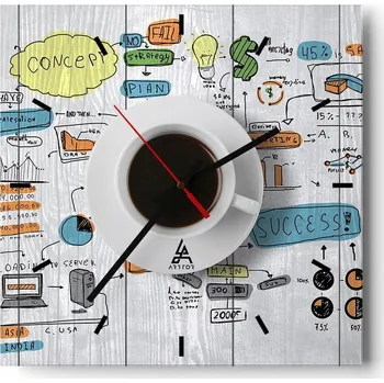 Hodiny Velké nástěnné hodiny na zeď 40x40 Grafika Skleněné hodiny Čtvercové Tiché