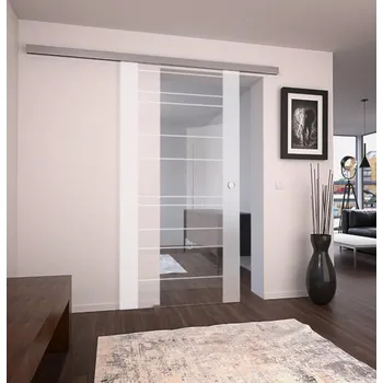 Interiérové dveře Melina Cherry skleněné posuvné dveře 935 mm softclose