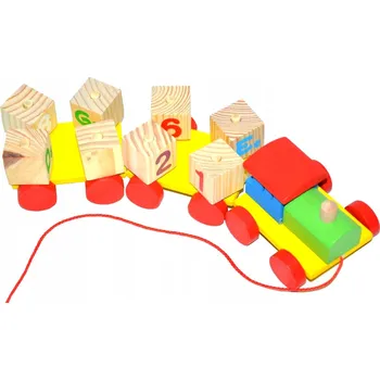 ostatní stavebnice Dřevěné STAVEBNICE vzdělávací VLÁČEK - 601931