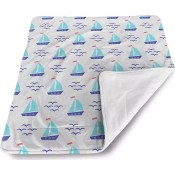 deka Sablio Dětská deka pro miminko Modré lodičky - 80x100 cm