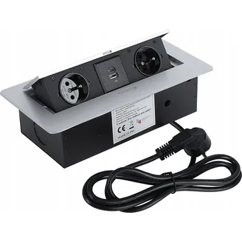 Elektrická zásuvka Smartt stříbrná stolní USB Elektrická Zásuvka