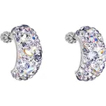 Stříbrné náušnice visací s krystaly Swarovski fialový půlkruh 31164.3
