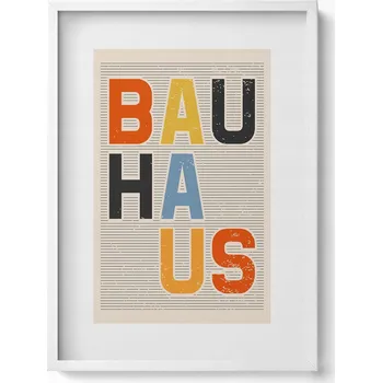 Obraz Obraz grafika v bílém rámu Modernistický barevný nápis bauhaus 50x70 cm